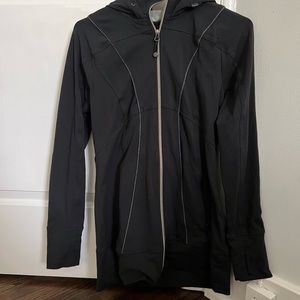 Athleta Black Ruched-back Zip Up Hoodie